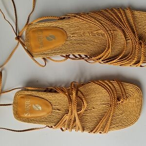 Franco Sarto Orange Tan Espadrille Shoes